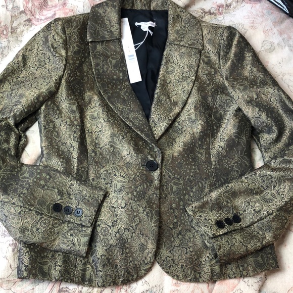 JAMES PERSE size 1 Small MOSS JACKET Jacquard Blazer Festive Holiday $225 NEW - Picture 10 of 16